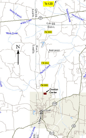 tallmap Map showing directions to the Overton Center