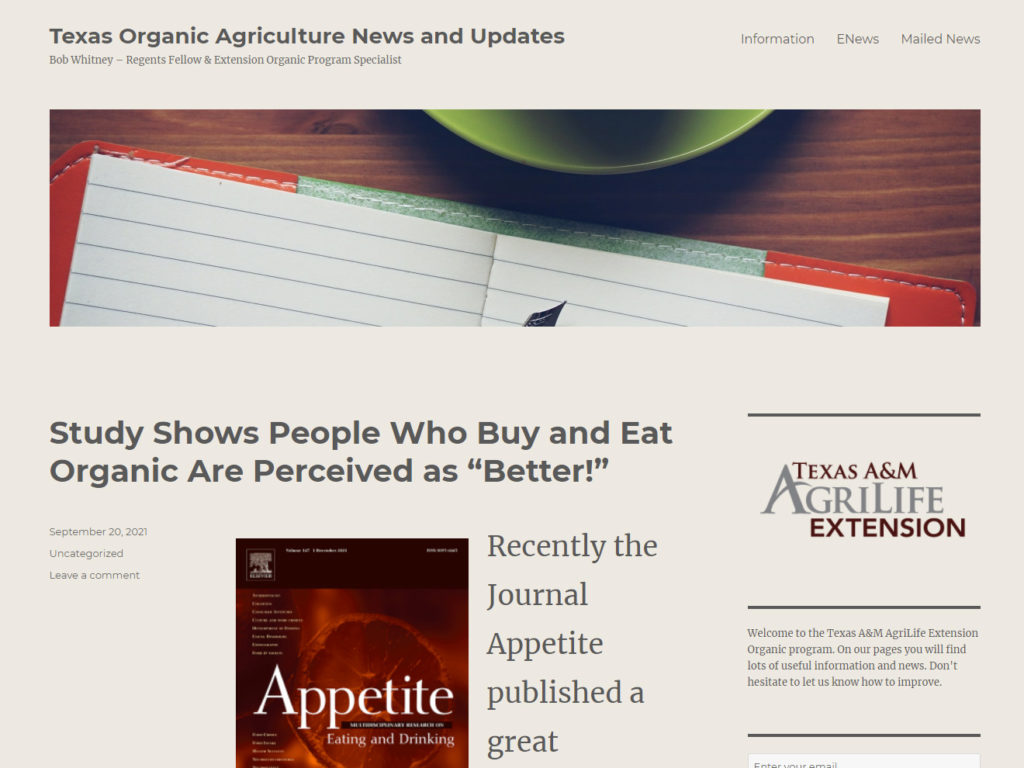 Texas organics blog landing page image